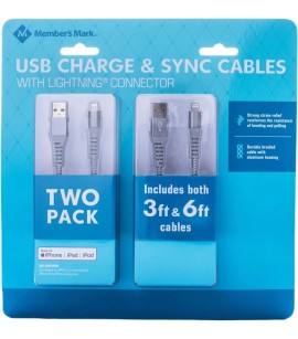 Member's Mark 3ft & 6ft 2 Pack Apple USB . 6000 Packs. EXW Santa Ana, Ca